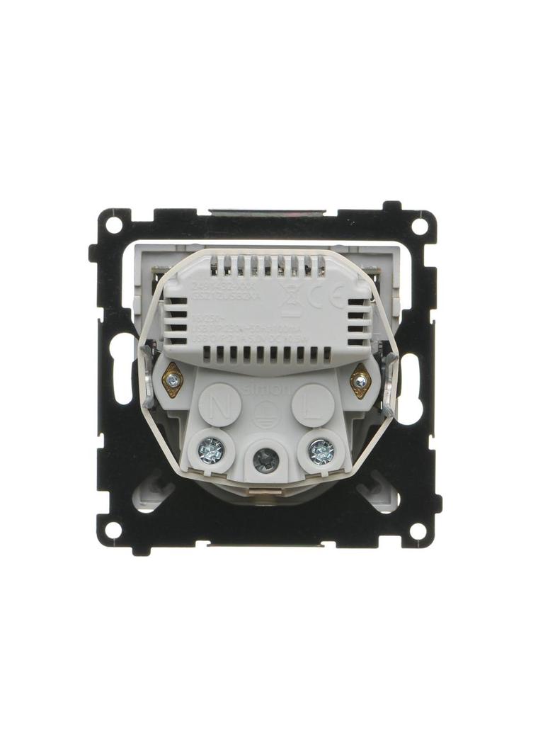 Simon 55 Gniazdo schuko ze zintegrowaną ładowarką 2xUSBA Szampański mat TGSZ1ZUSB2AA.01/144 KONTAKT
