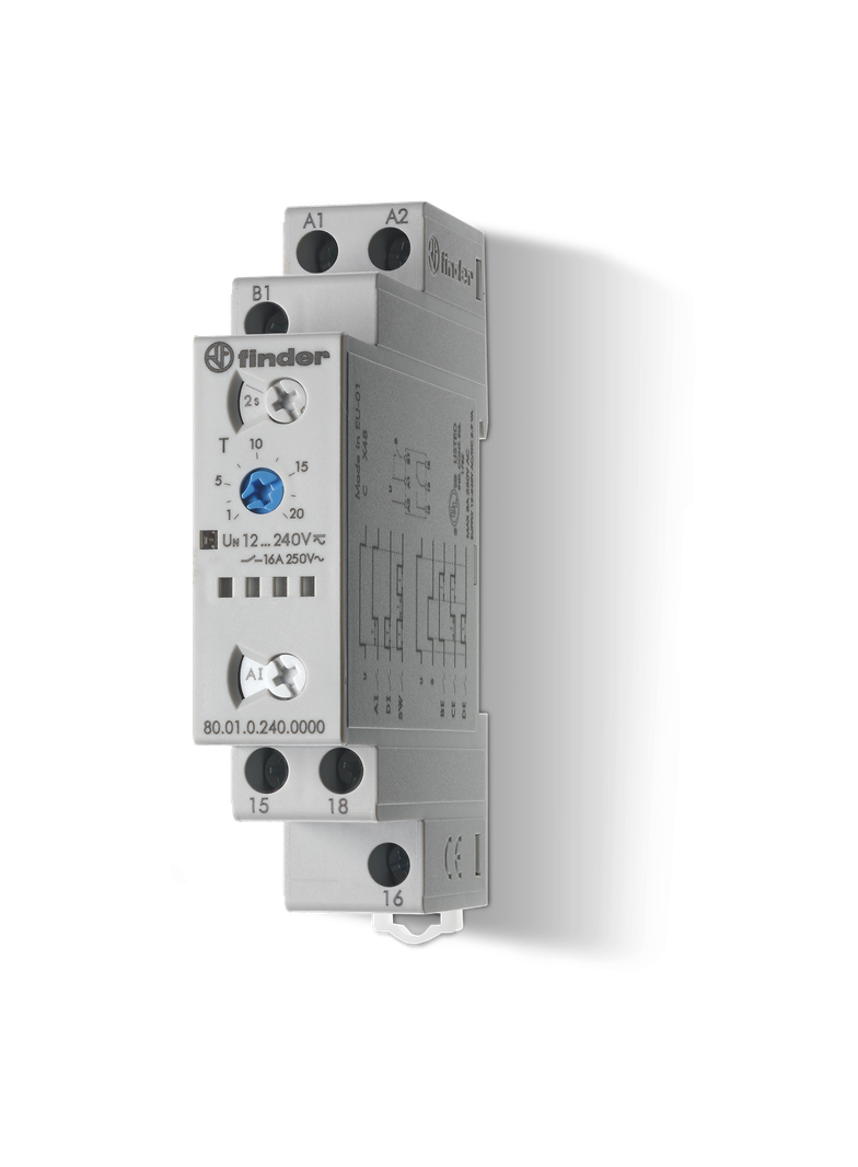 Przekaźnik czasowy modułowy serii 80: 1P 16A 12…240V AC/DC 80.01.0.240.0000 /5szt./ FINDER