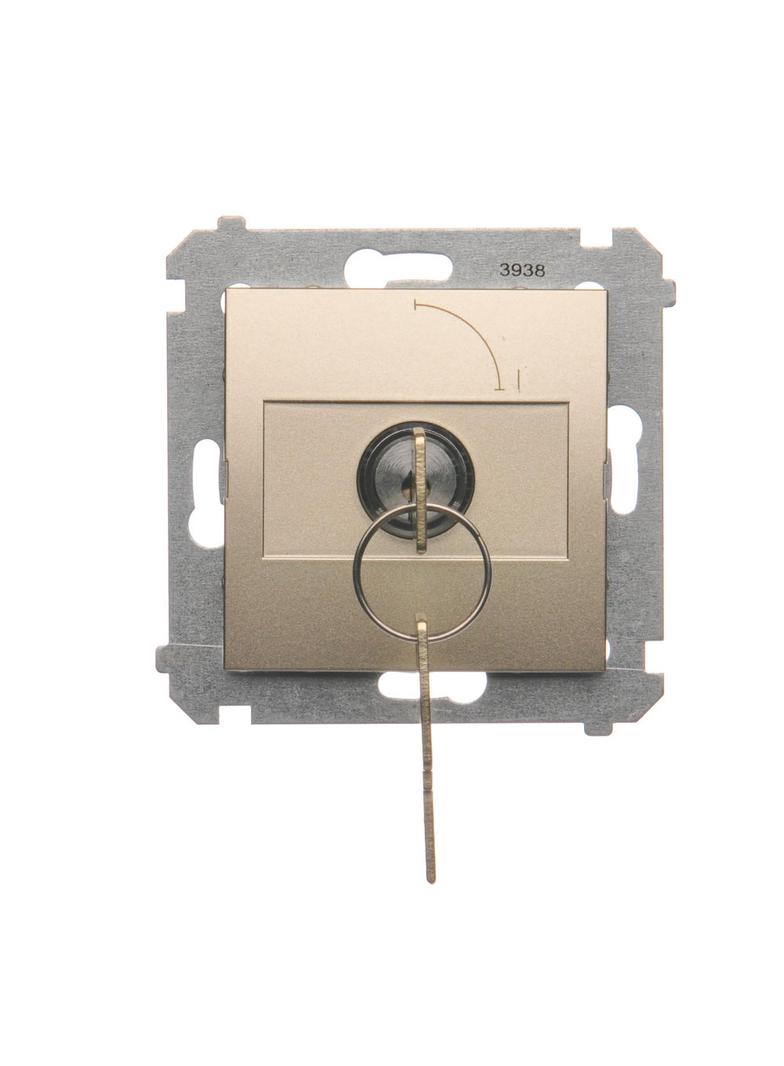 Łącznik na kluczyk pojedynczy jednobiegunowy 2 pozycyjny /0-I/ styk 1Z 5A 250V DW1K.01/44 KONTAKT