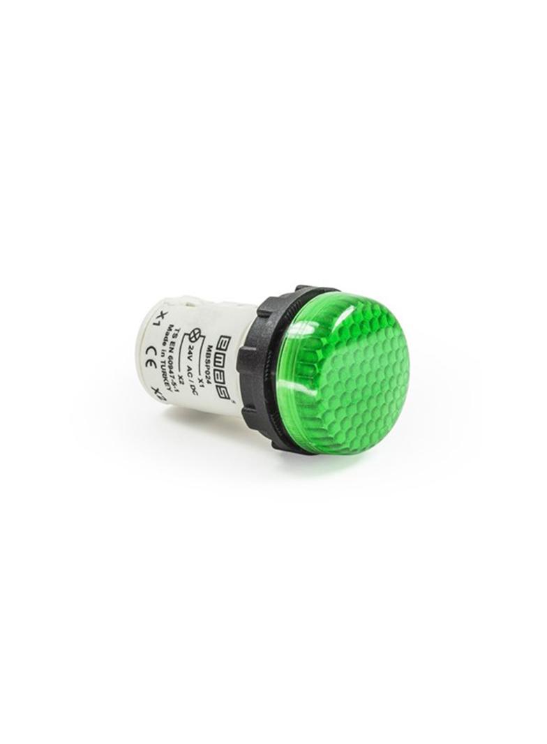 Lampka monoblok LED, wypukły klosz, zielona