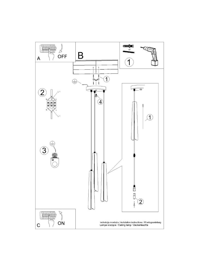 Lampa wisząca PRYSM 3P czarna