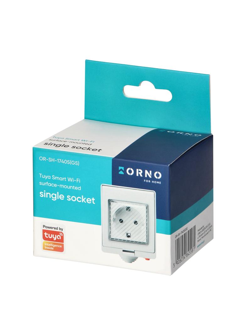 Gniazdo natynkowe IP55 Tuya Smart Wi-Fi, Schuko OR-SH-17405(GS) ORNO
