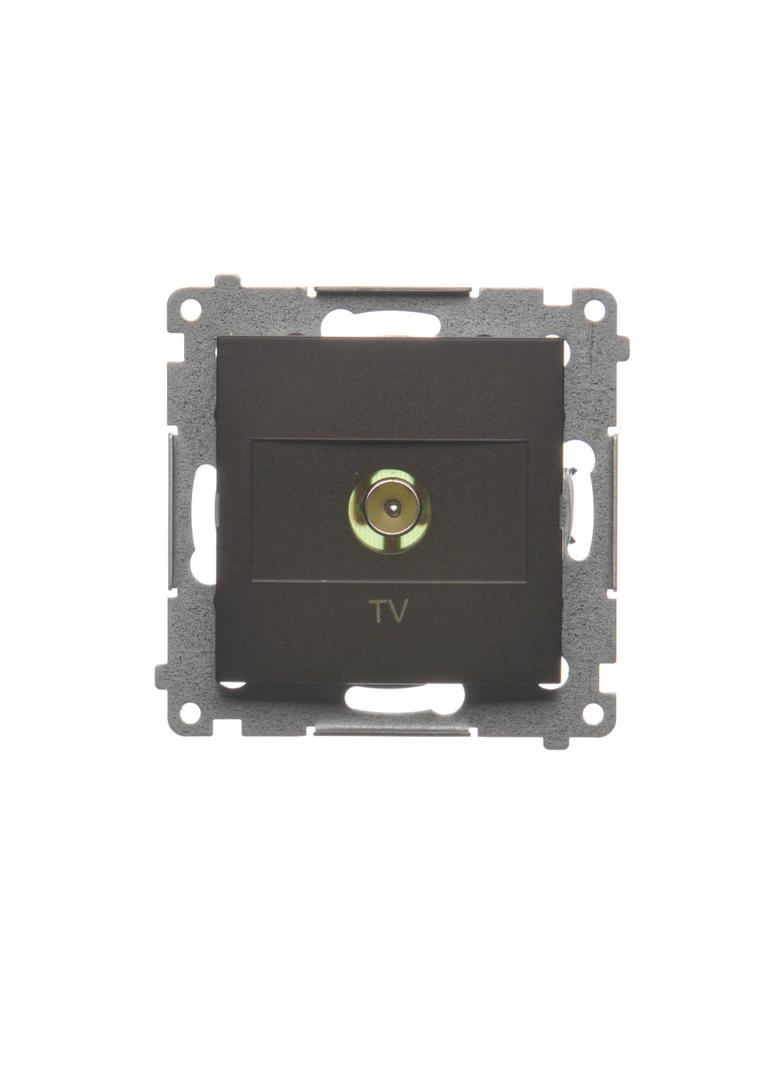 Simon 54 Gniazdo antenowe TV pojedyncze Do instalacji indywidualnych brąz mat