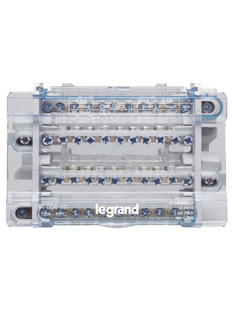Modułowy Blok Rozdzielczy 8M 4P 100A - 11 Zacisków 400407 LEGRAND