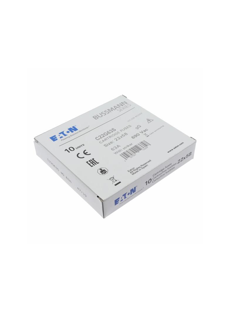 C22G63S Wkładka cylindryczna z wybijakiem 22x58 63A GG 690V AC C22G63S EATON