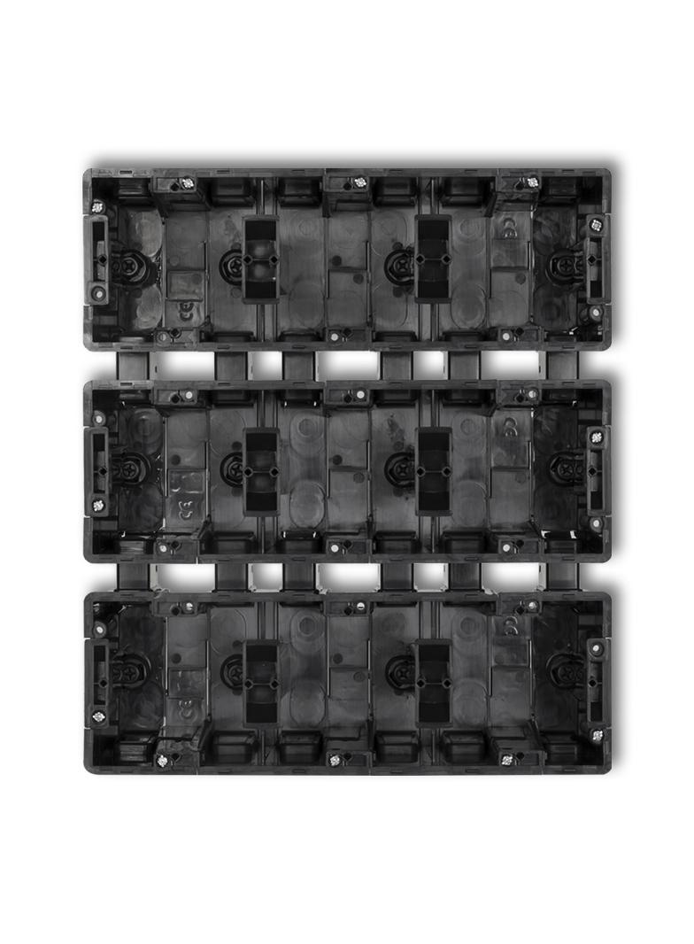 DECO Puszka instalacyjna podtynkowa 9 krotna (3 poziom, 3 pion) czarna