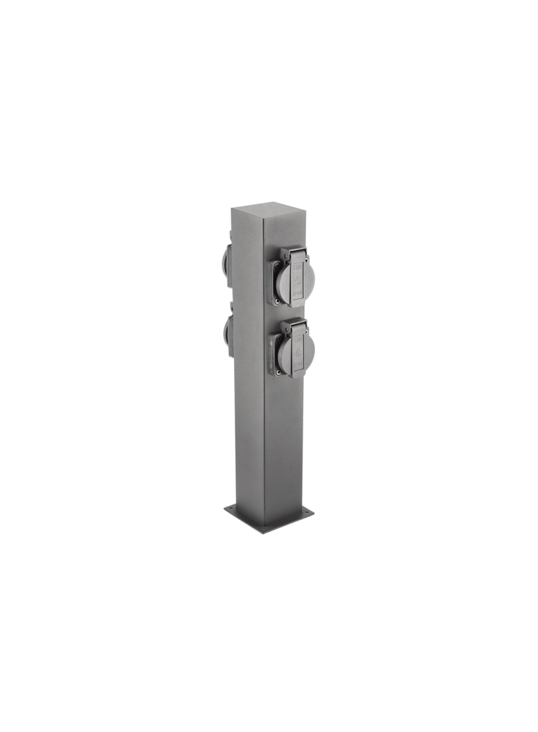 SŁUPEK OGRODOWY LARGO-P 36, IP54, AC220-240V,50-60Hz, 4*GNIAZDO SCHUCKO, max.3500W, SŁUPEK, GRAFIT