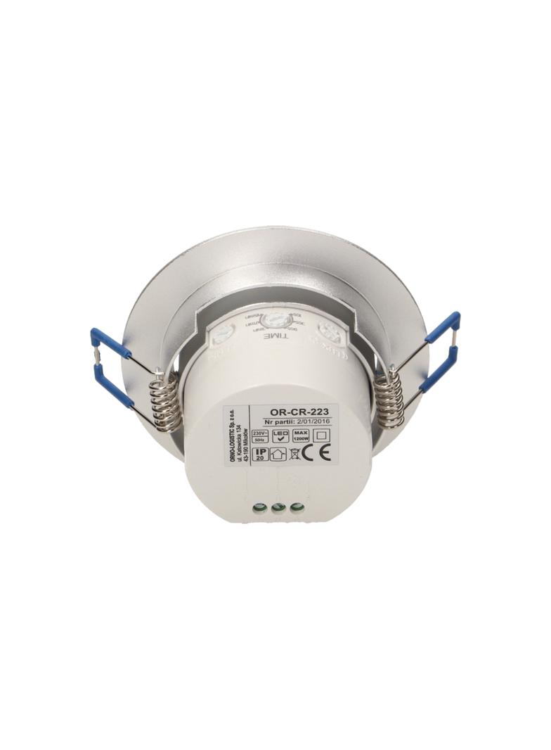 Czujnik ruchu 360st. IP20, 1200W, aluminium, do sufitów podwieszanych, regulacja położenia sensora OR-CR-223 ORNO