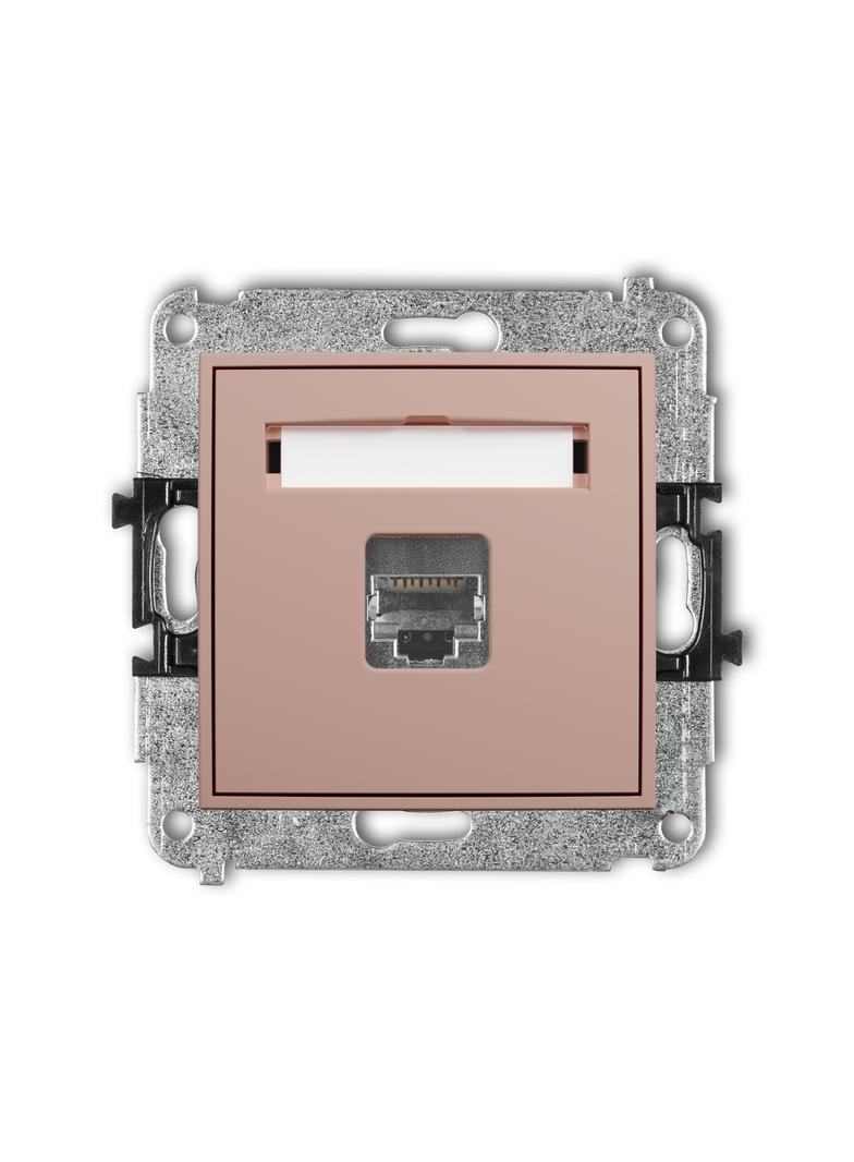 ICON Mechanizm gniazda komputerowego pojedynczego 1xRJ45, kat. 5e, ekranowany, 8-stykowy łososiowy