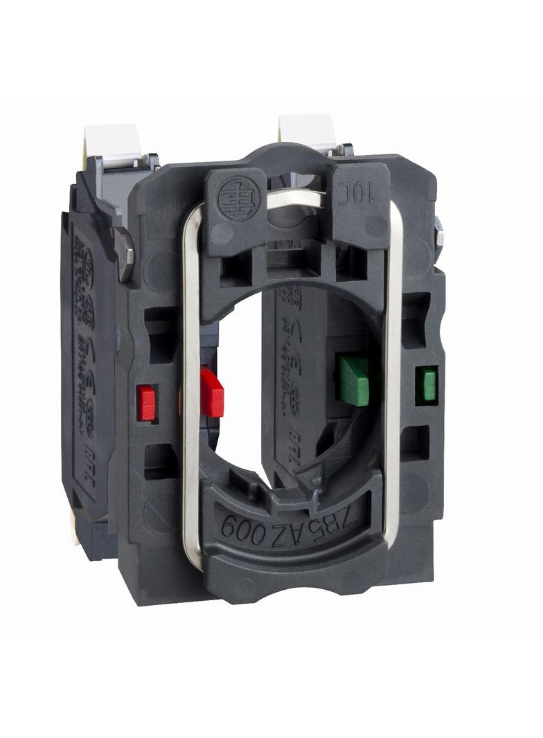 Harmony XB5 Korpus mocujący ze stykiem, Plastikowy, 1 NC + 1 NO, Zaciski sprężynowe