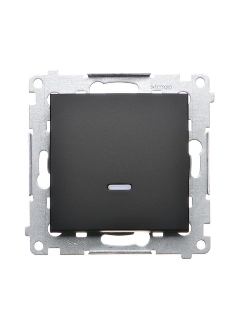 Simon 54 Łącznik krzyżowy z podświetleniem LED bez piktogramu 10A 250V szybkozłączka czarny DW7L.01/X/49 KONTAKT