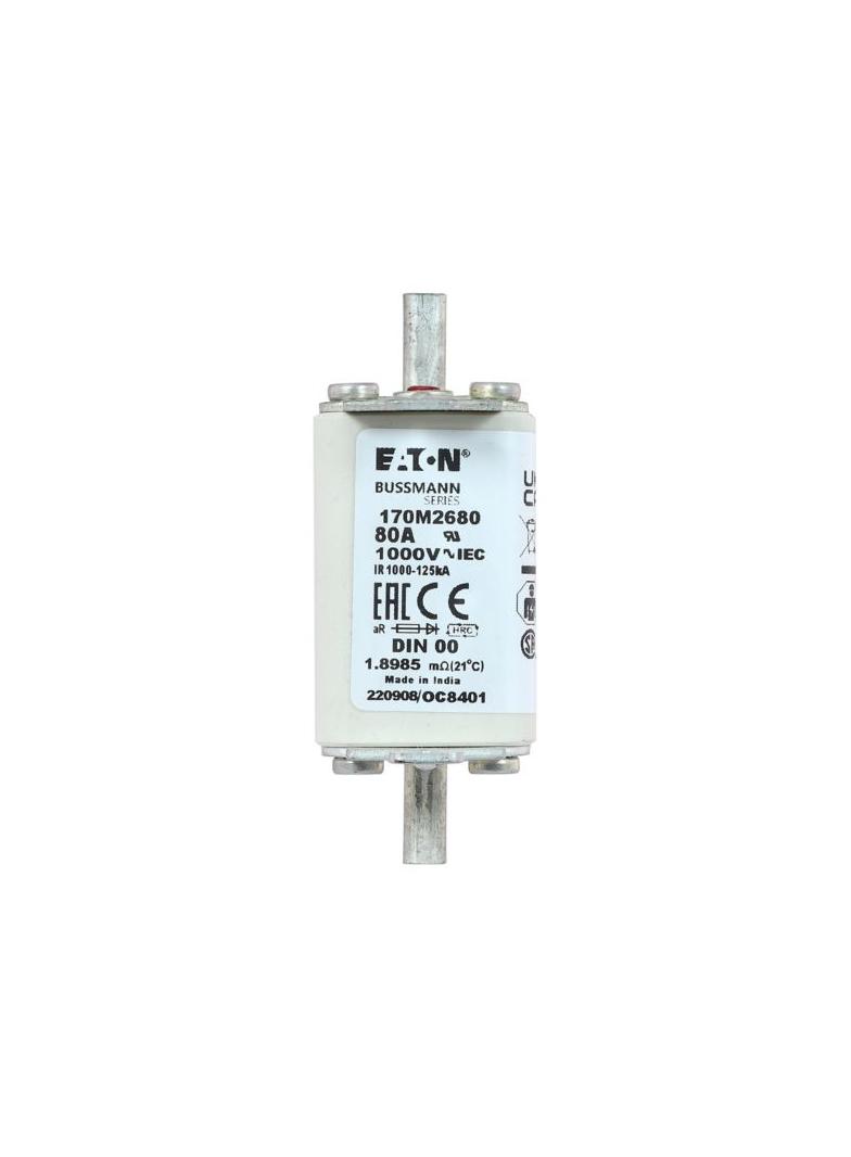 80A 1000V aR DIN 00 TYPE T FUSE Wkładka szybka 80A AC 1000V DIN 00 aR DIN IEC nieizolowane 170M2680