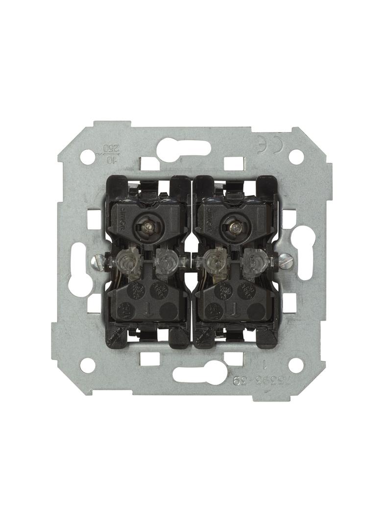 Simon 82 Łącznik podwójny schodowy / swiecznikowy z podświetleniem (mechanizm) 10A 250V szybkozłączka 75394-39 KONTAKT
