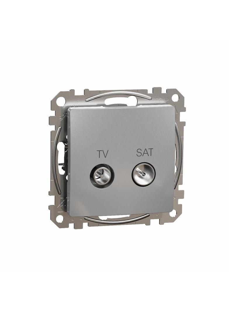Sedna Design & Elements Gniazdo antenowe TV-SAT przelotowe 7dB srebrne aluminium SDD113474S Schneider