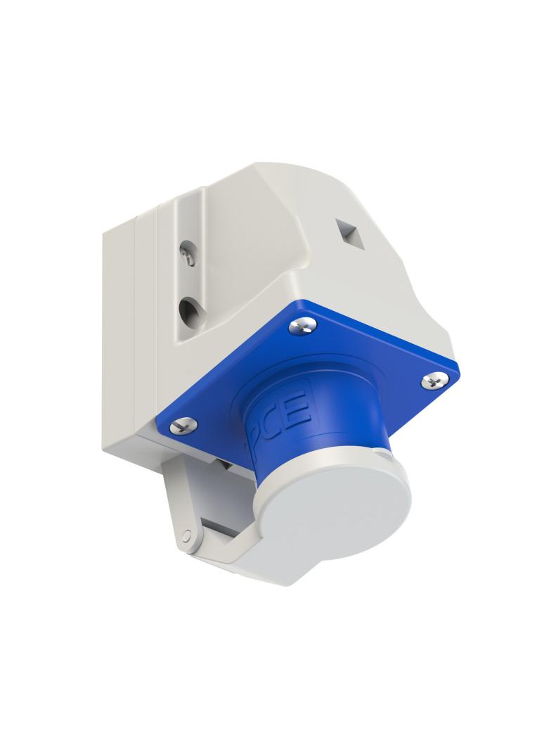 WTYCZKA ODBIORNIKOWA Z KLAPKĄ 16A 230V 2P+Z  IP44