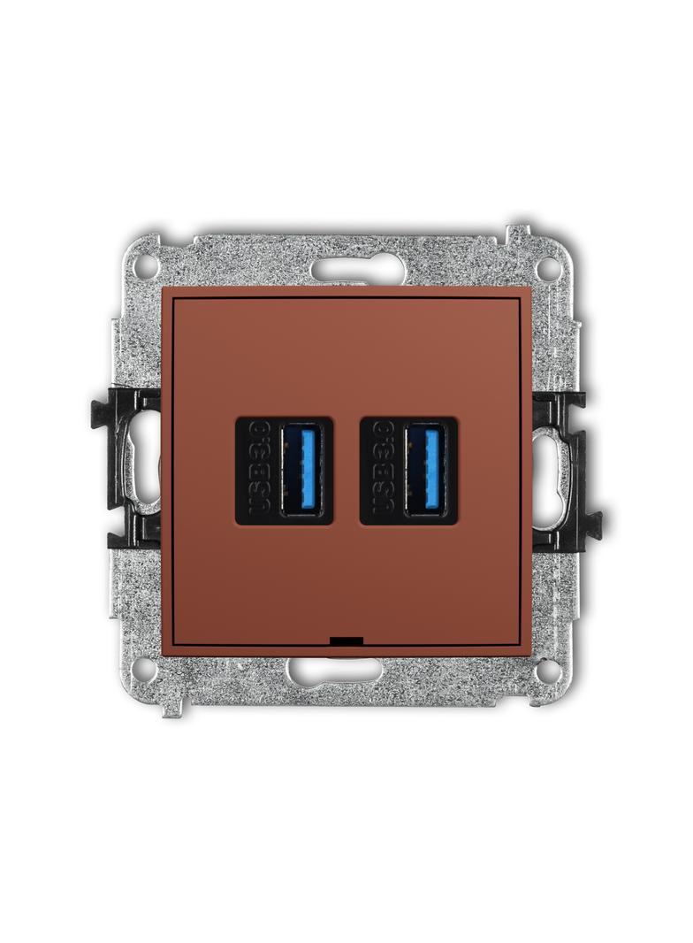 ICON Gniazdo podwójne 2xUSB typ A-A 3.0 terakota 63IGUSBBO-6 KARLIK