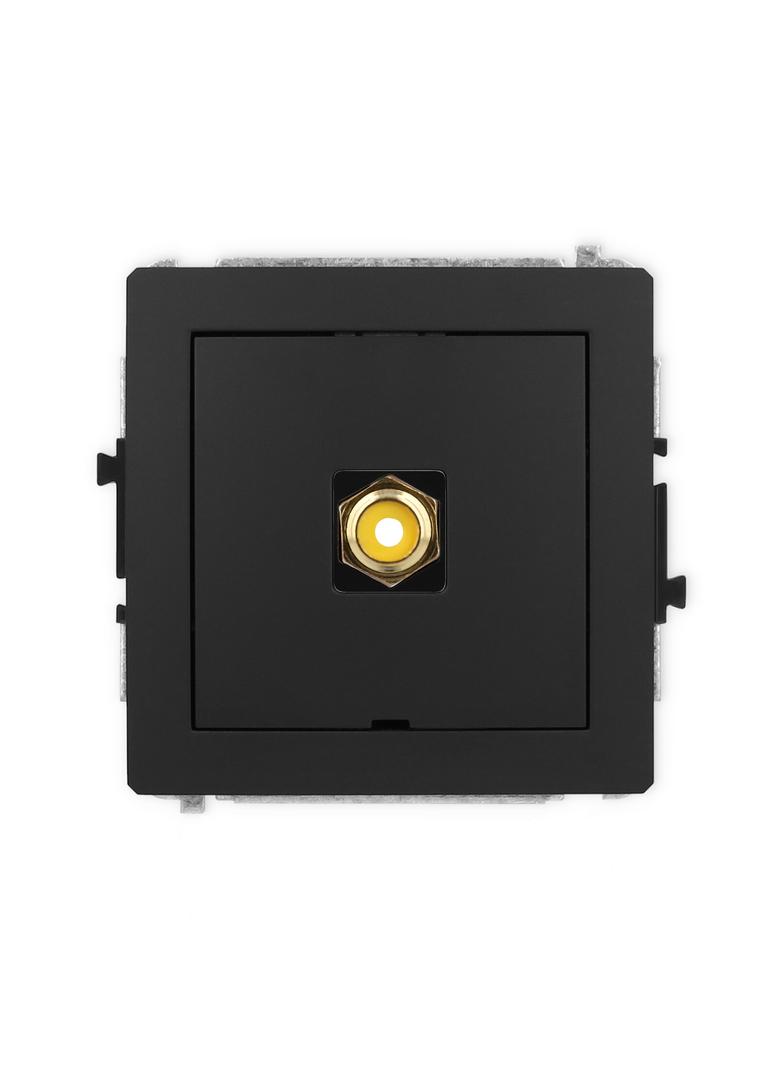 DECO Mechanizm gniazda pojedynczego RCA, bez pola opisowego (typu cinch - żółty, pozłacany) 12DGRCAB