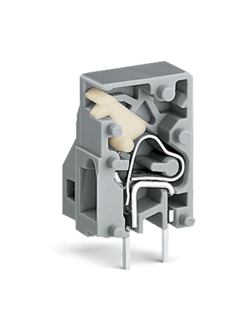 złączka przepustowa do p.drukowanych szara raster 5 mm