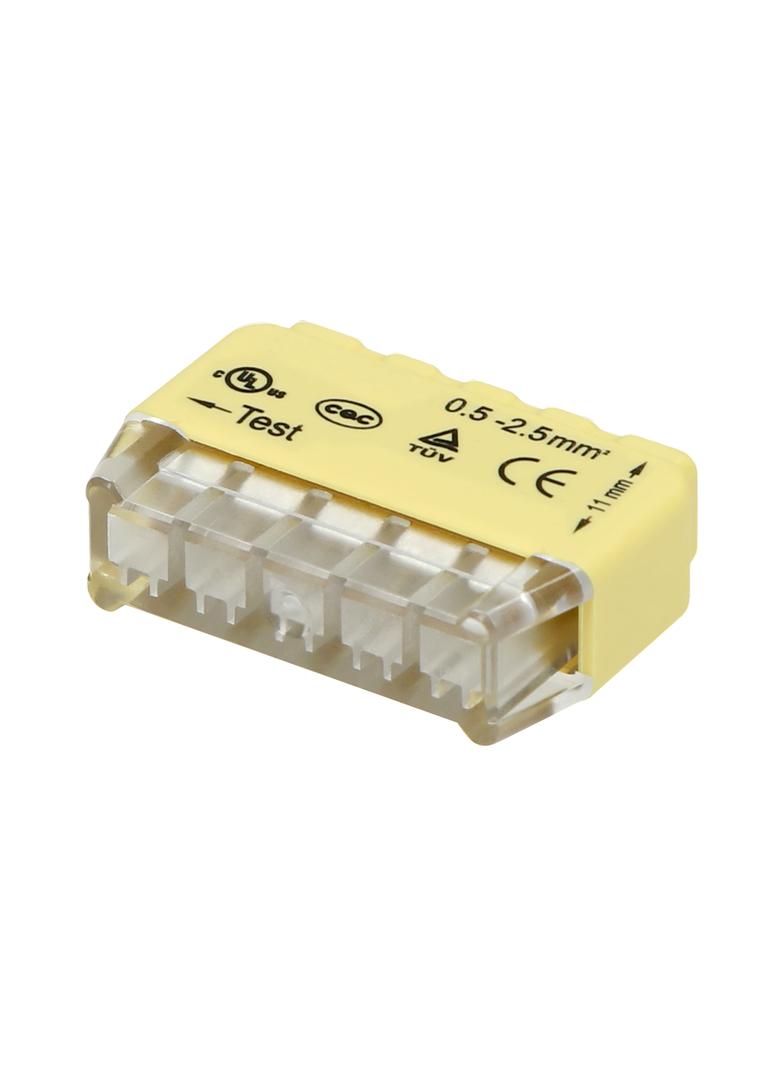 Złączka instalacyjna wciskana 5-przewodowa; na drut 0,75-2,5mm2; IEC 300V/24A; Blister 10 szt. OR-SZ