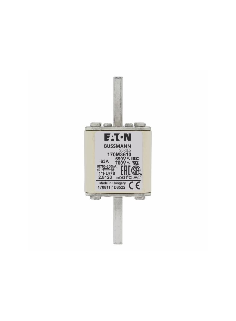 FUSE 63A 690V 1*FU/78 AR UC Wkładka szybka 63A AC 690V rozmiar 1 45x45x110 mm aR IE 170M3610 EATON