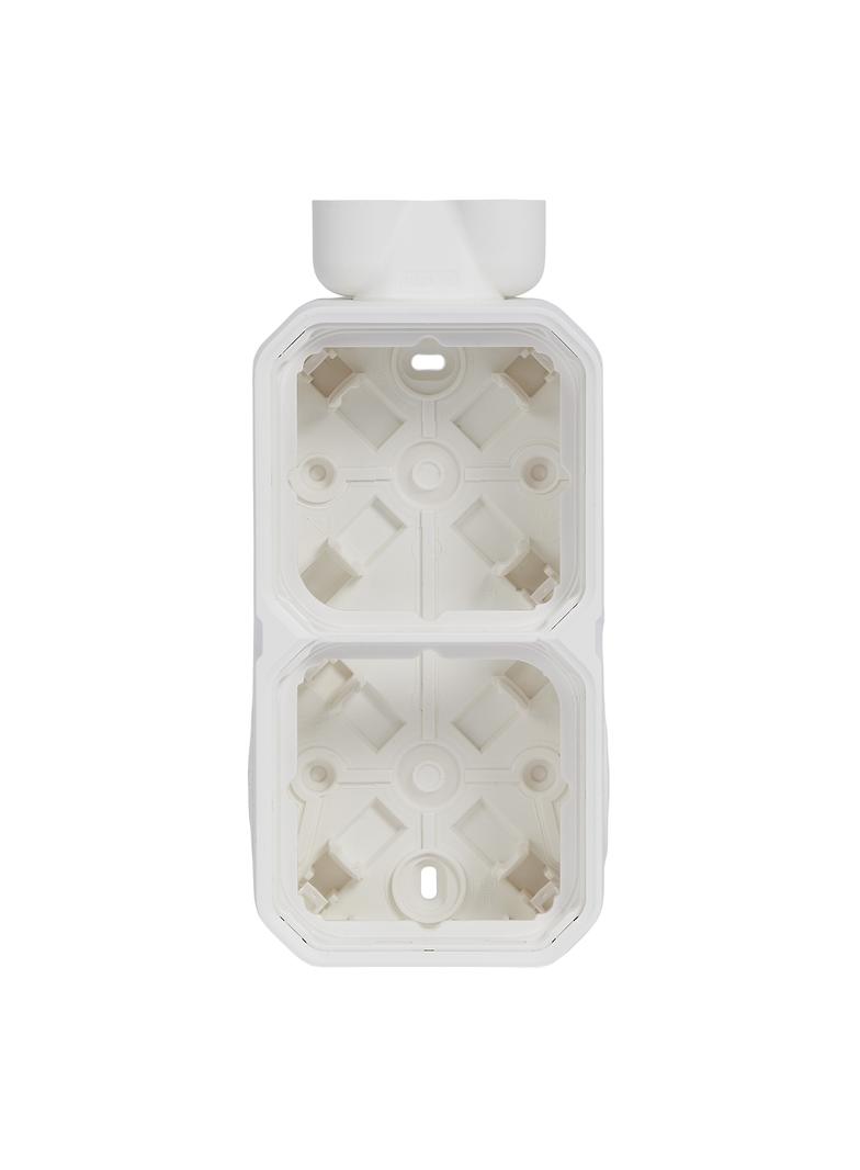 NOWE PLEXO - PUSZKA NATYNKOWA PODWÓJNA Z PRZEPUSTEM KABLOWYM ISO20 BIAŁA