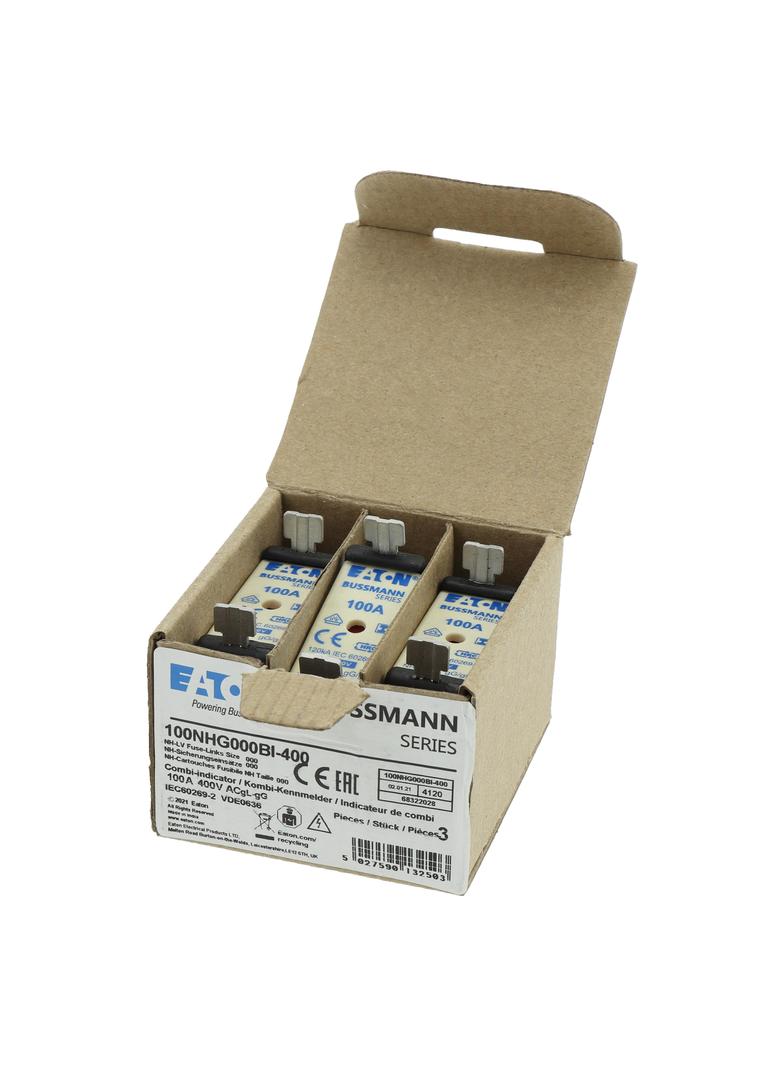 100NHG000BI-400 Wkładka NH 100A 400V GG IMGL Rozmiar 000 100NHG000BI-400 EATON