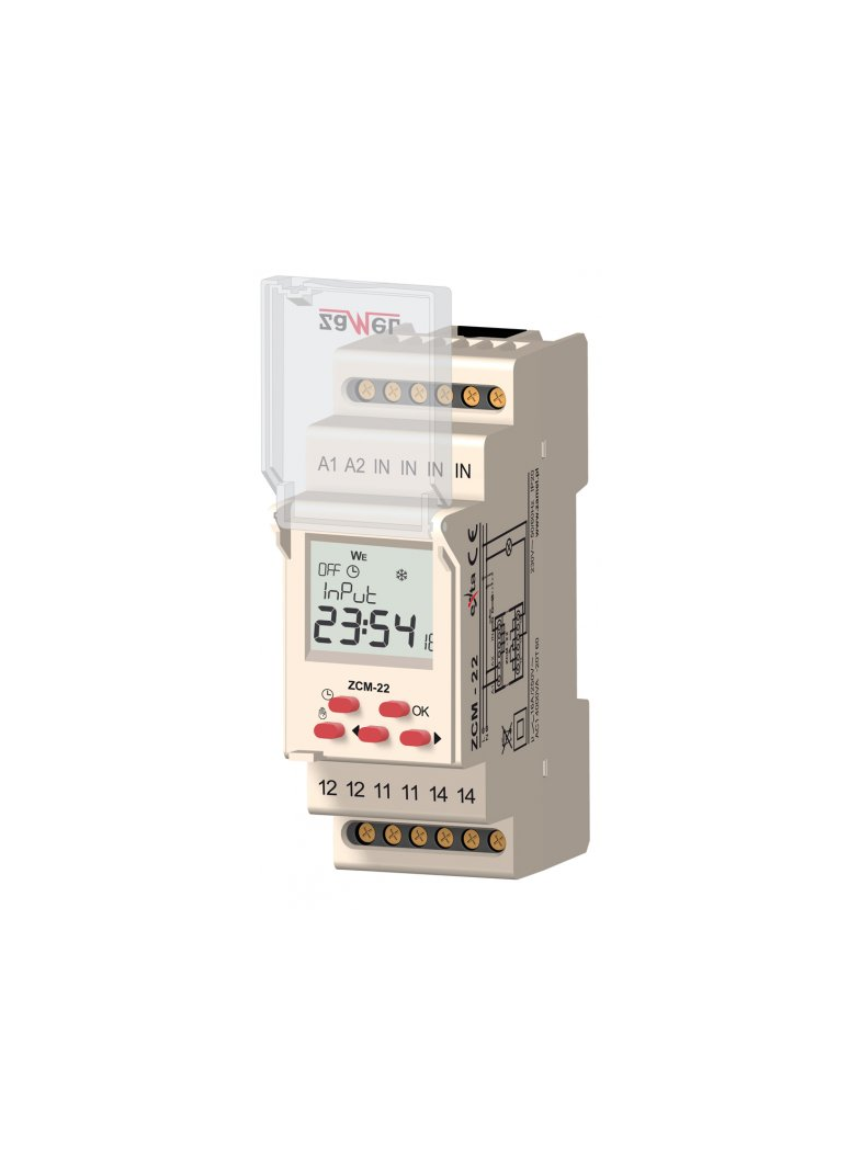 PROGRAMATOR CZASOWY 1-KAN. TYGODNIOWO-ROCZNY 230V AC TYP: ZCM-22