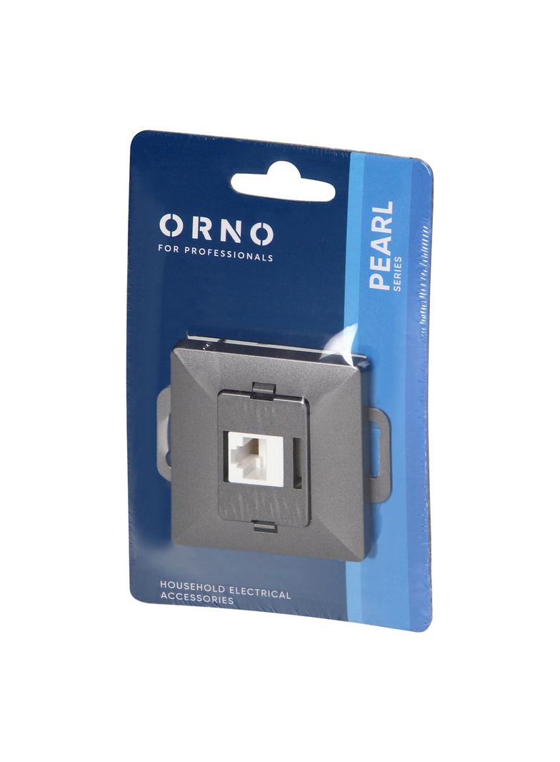 Gniazdo 1xRJ45 Cat5 Pearl, RJ45-5CAT/P1, antracyt