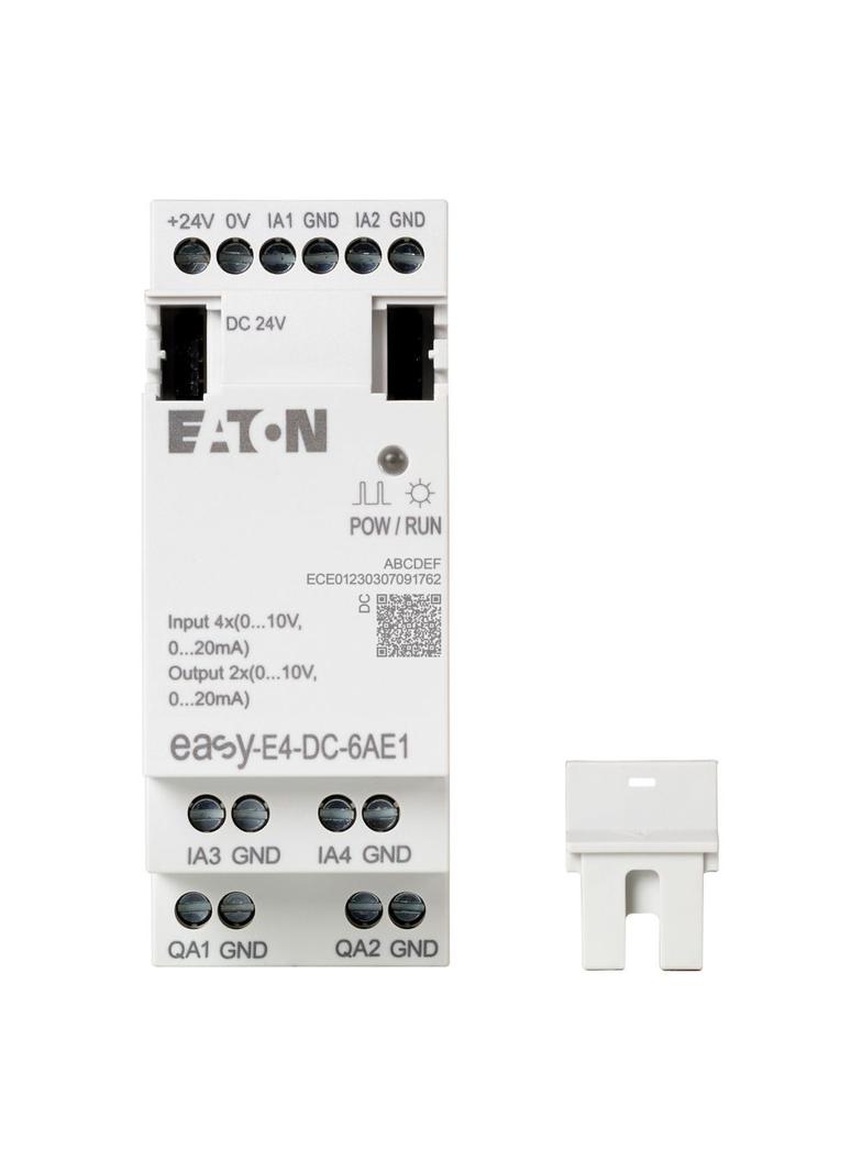 EASY-E4-DC-6AE1 easyE4 rozszerzenie 24VDC 4AI 2AO (0/4..20mA/0..10VDC) 197223 EATON