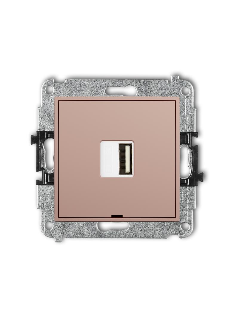 MINI Mechanizm ładowarki USB pojedynczej USB A, 10W max., 5V, 2A, bez pola opisowego łososiowy