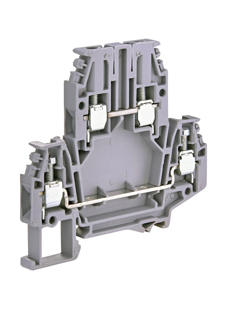 ESC2-DBC.4 Złączka gwintowa 2-piętrowa 4 mm2 (szara)