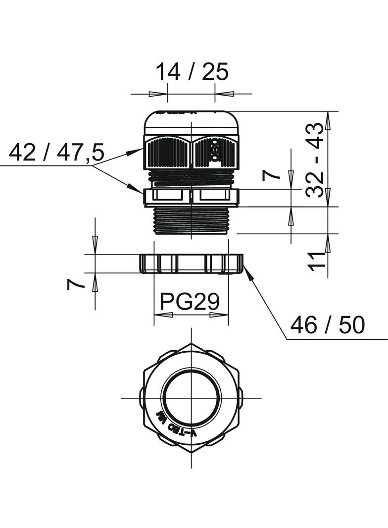 V-TEC PG29+ LGR, Dławik kablowy