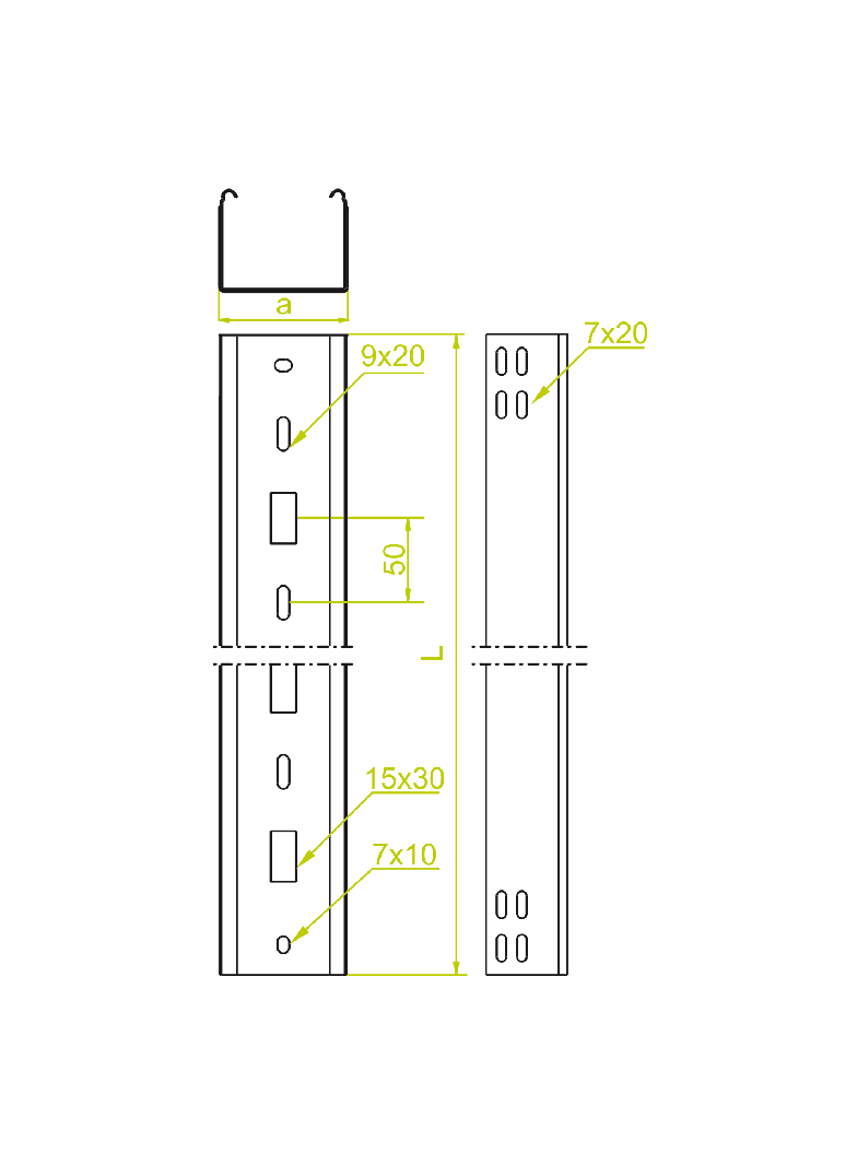 KLL75H60/3 Korytko 0,7 mm
