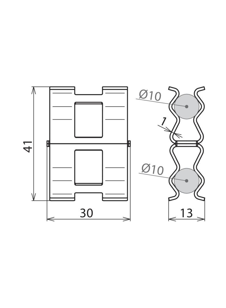 Zacisk DEHNclip do drutu i prętów zbrojenia 10 / 10 mm, sprężynowy, bezśrubowy, stal nieocynk.