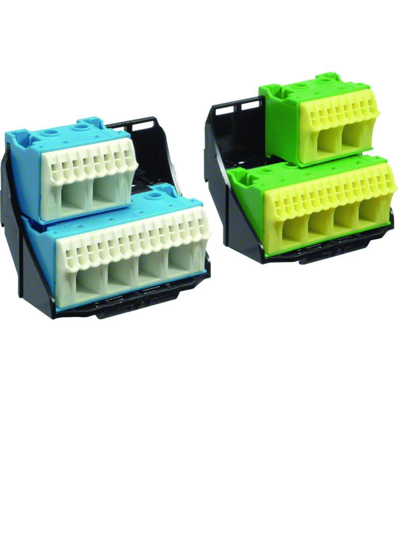 Bloki zaciskowe PE/N na wsporn. 2x28otw. (6x16mm222x4mm2) QuickConnect (2szt.) FZ384 HAGER