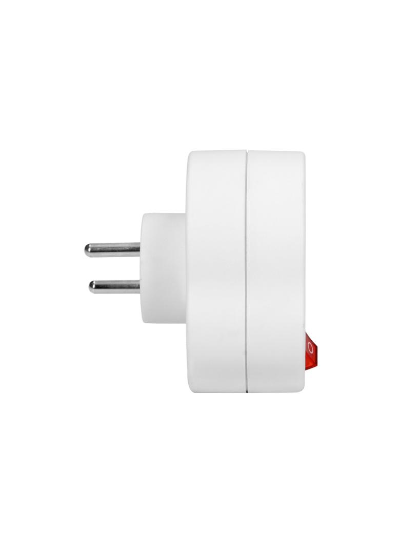 Rozgałęźnik 2x2P+Z z włącznikiem, biały OR-AE-13187 ORNO