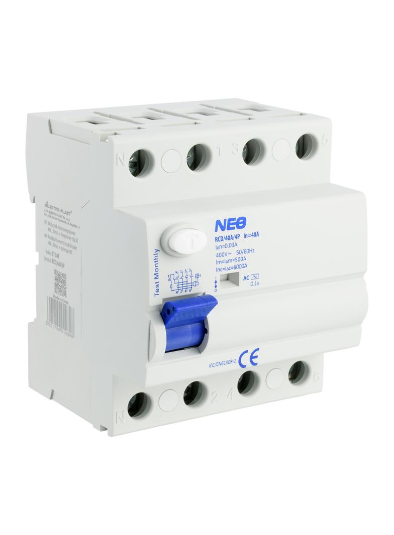 Wyłącznik różnicowoprądowy 3P+N 40A 30mA typ AC RCD/40A/4P 87.848 OPATÓWEK