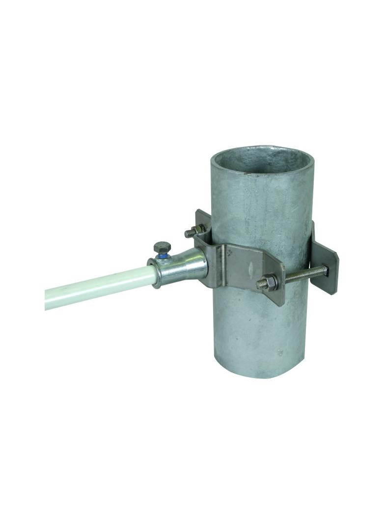 Obejma do rur z gniazdem mocowania, 2 1/4-3" stal nierdzewna NIRO