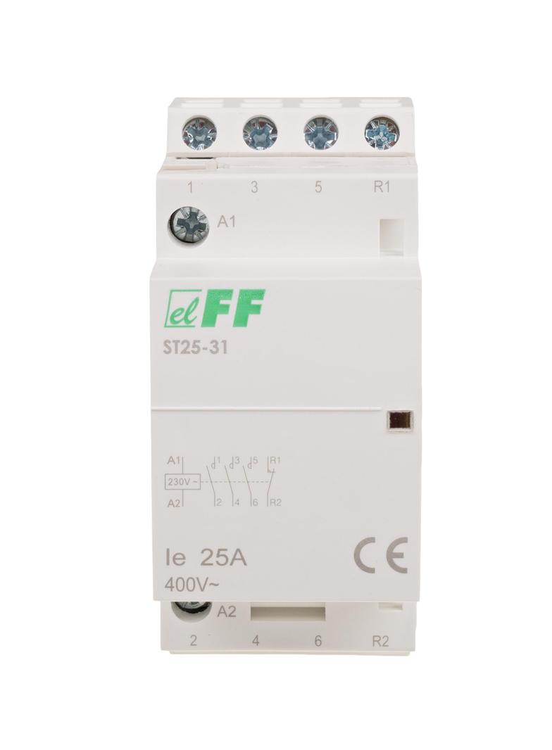 Stycznik modułowy montaż na szynie styki 3Z+1R 25A ST25-31 F&F