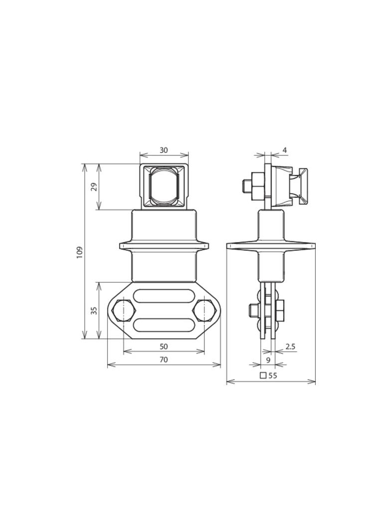 Zacisk probierczy bimetaliczny 6-10/płask. 30 mm, Cu/St/tZn