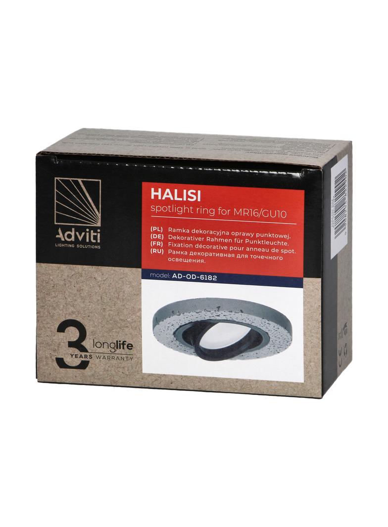 HALISI RM ramka dekoracyjna oprawy punktowej, MR16/GU10 max 50W, koło, ruchoma, czarna AD-OD-6182 ORNO