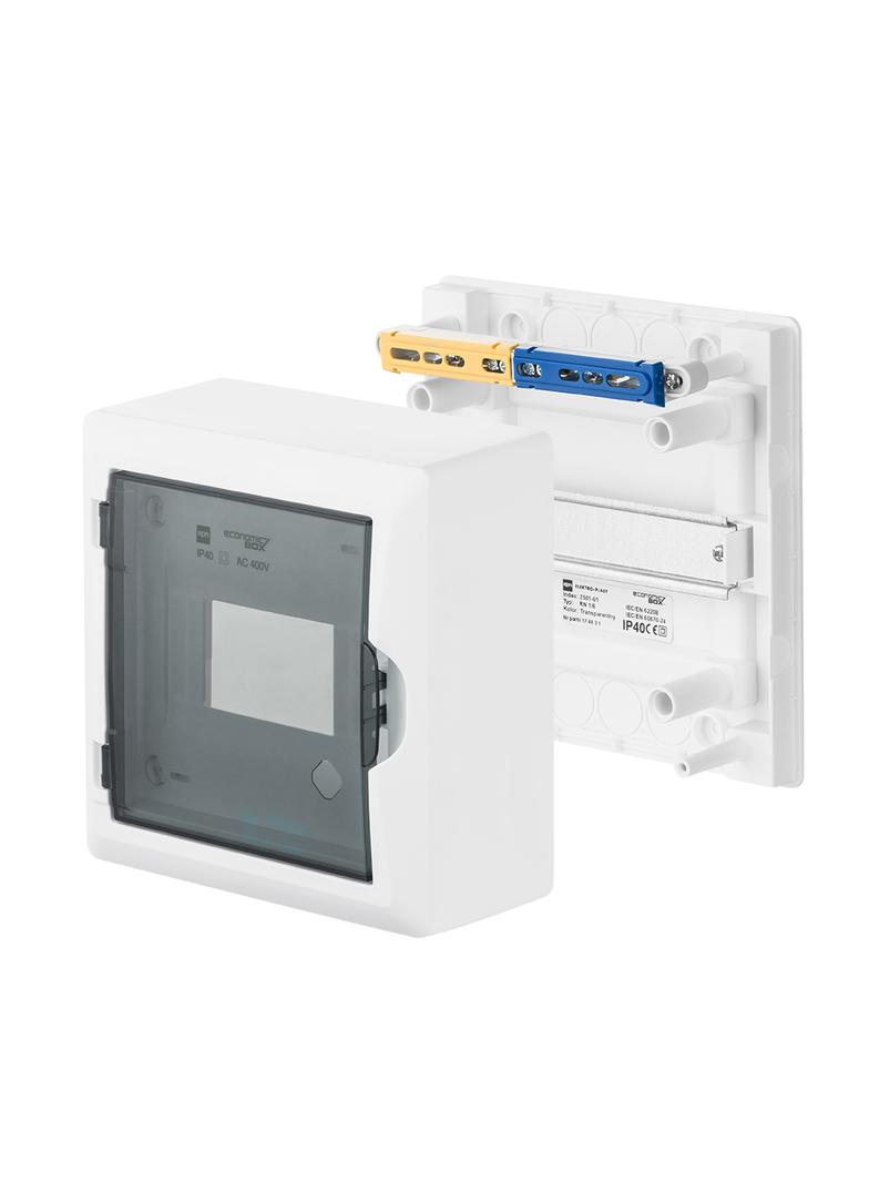 ECONOMIC BOX RN 1/6 drzwi transparentne (N+PE) IP 40