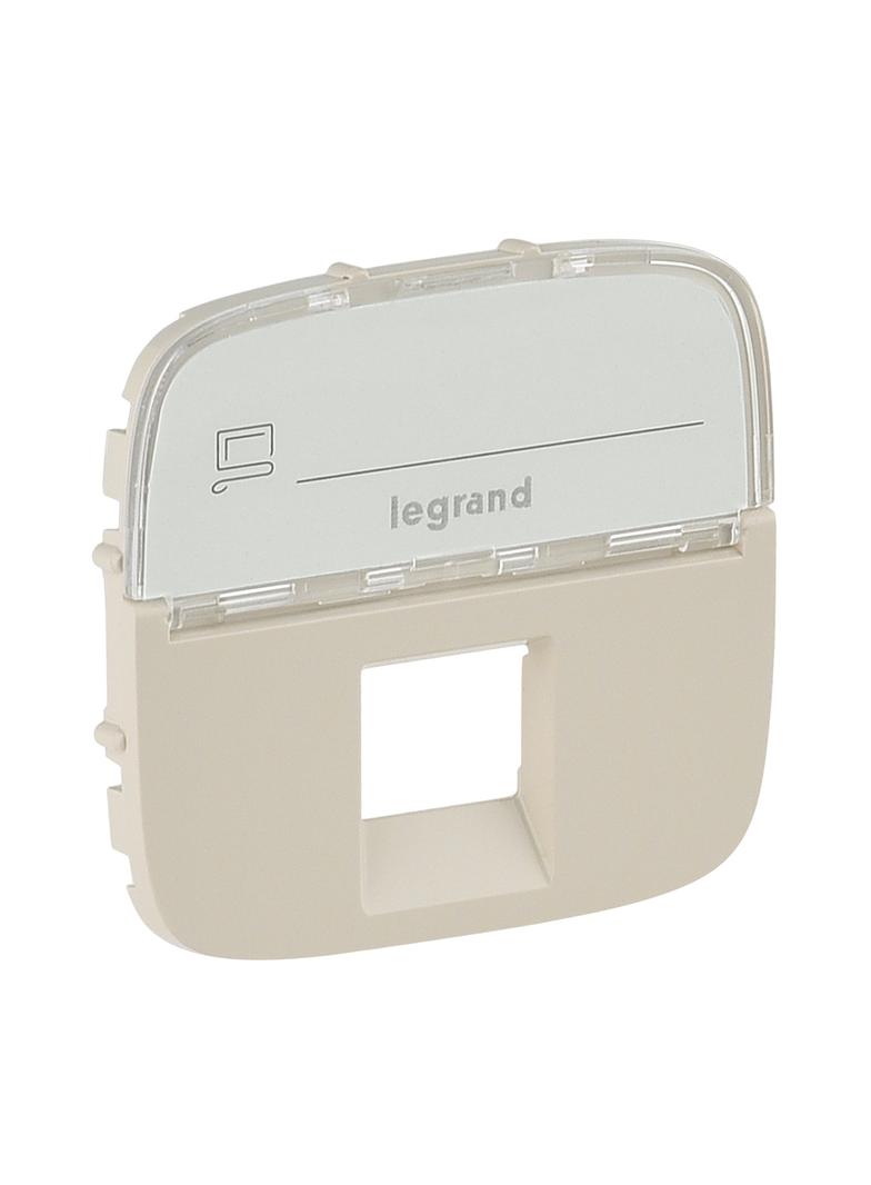VALENA ALLURE - PLAKIETKA KREMOWA GNIAZDA POJEDYNCZEGO RJ11 LUB RJ12 LUB RJ45 Z ETYKIETĄ, Legrand
