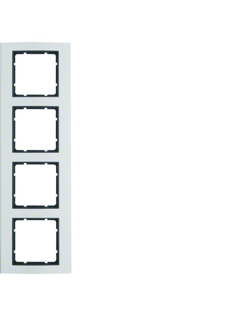 BERKER B.3 Ramka poczwórna aluminium/antracyt 10143004 HAGER
