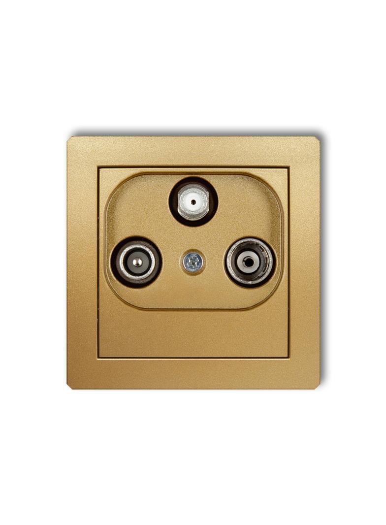 DECO Mechanizm gniazda abonenckiego RTV-SAT końcowego 1,5dB złoty