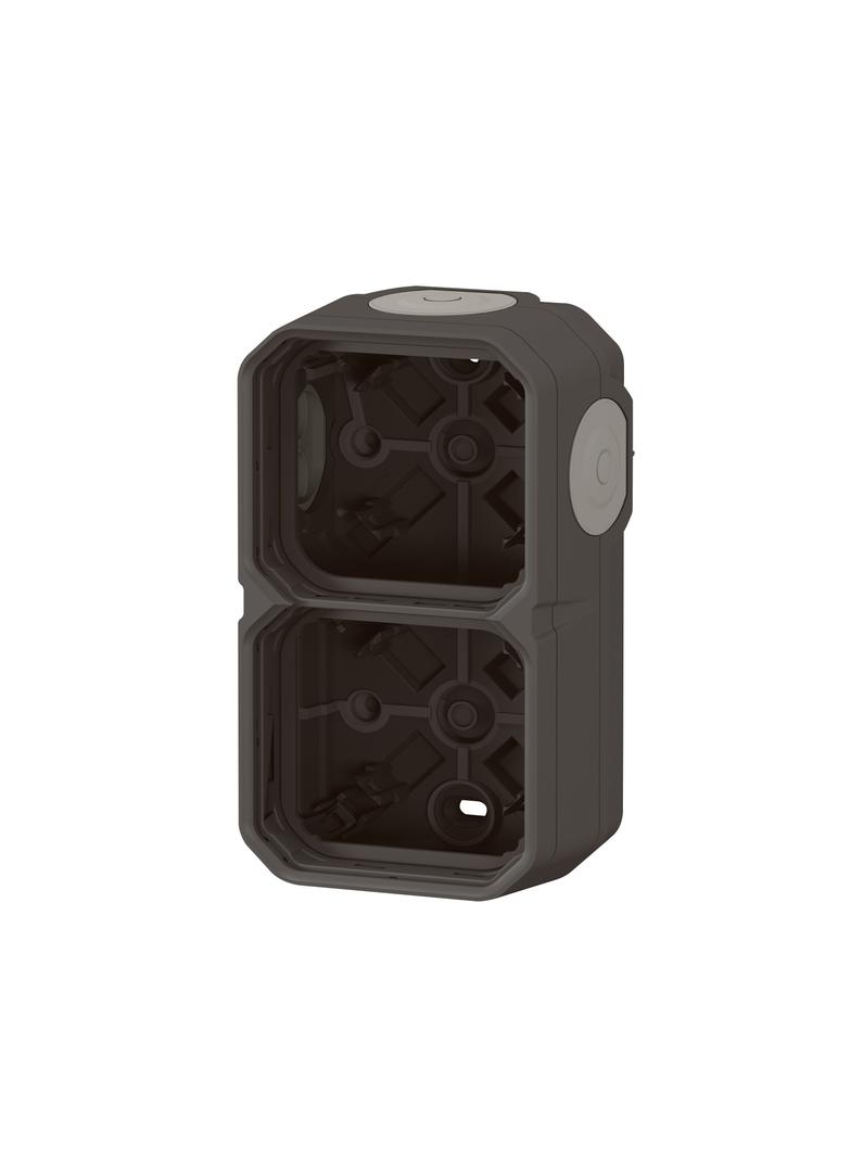 NOWE PLEXO - PUSZKA NATYNKOWA PODWÓJNA Z PRZEPUSTEM MEMBRANOWYM ANTRACYT