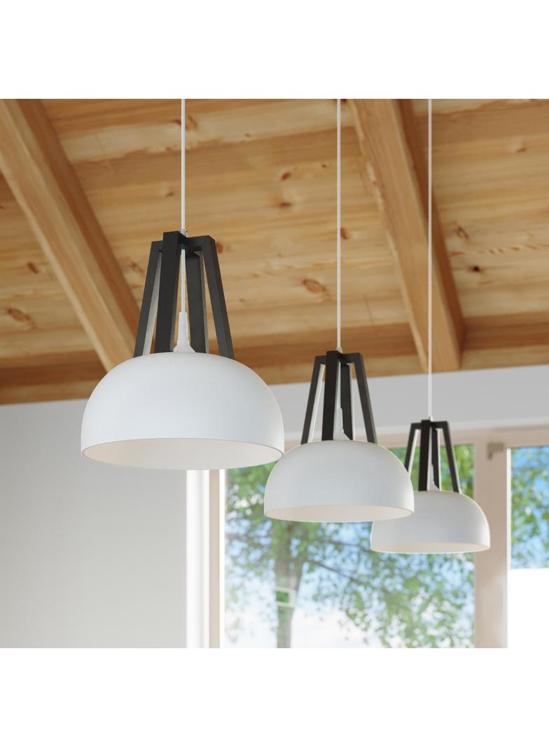 Lampa wisząca CASCO biała/czarna