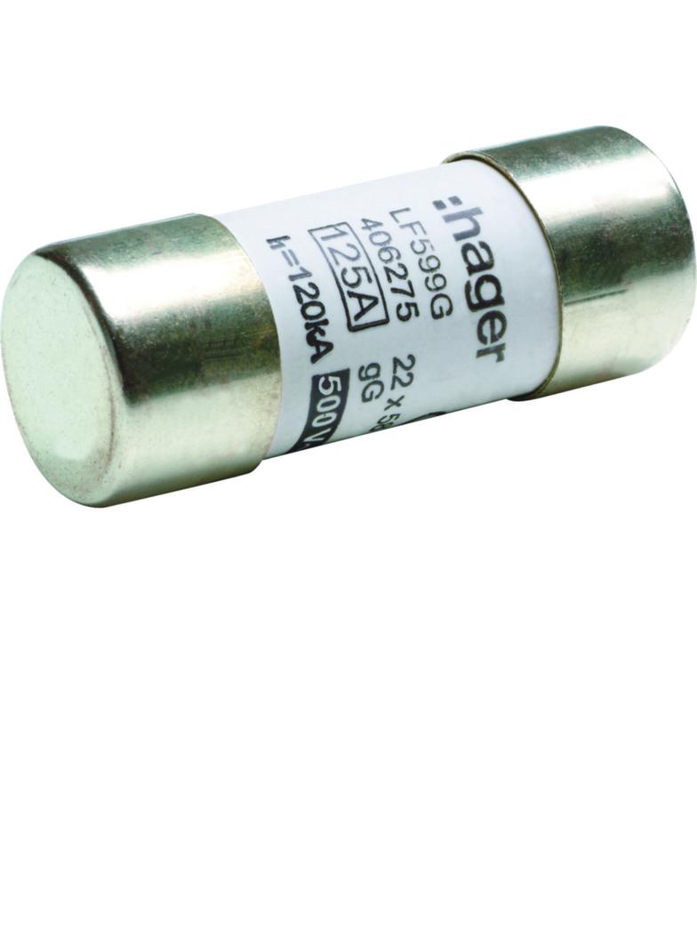 Wkładka bezpiecznikowa cylindryczna CH-22 22x58mm gG 125A 400VAC LF599G HAGER