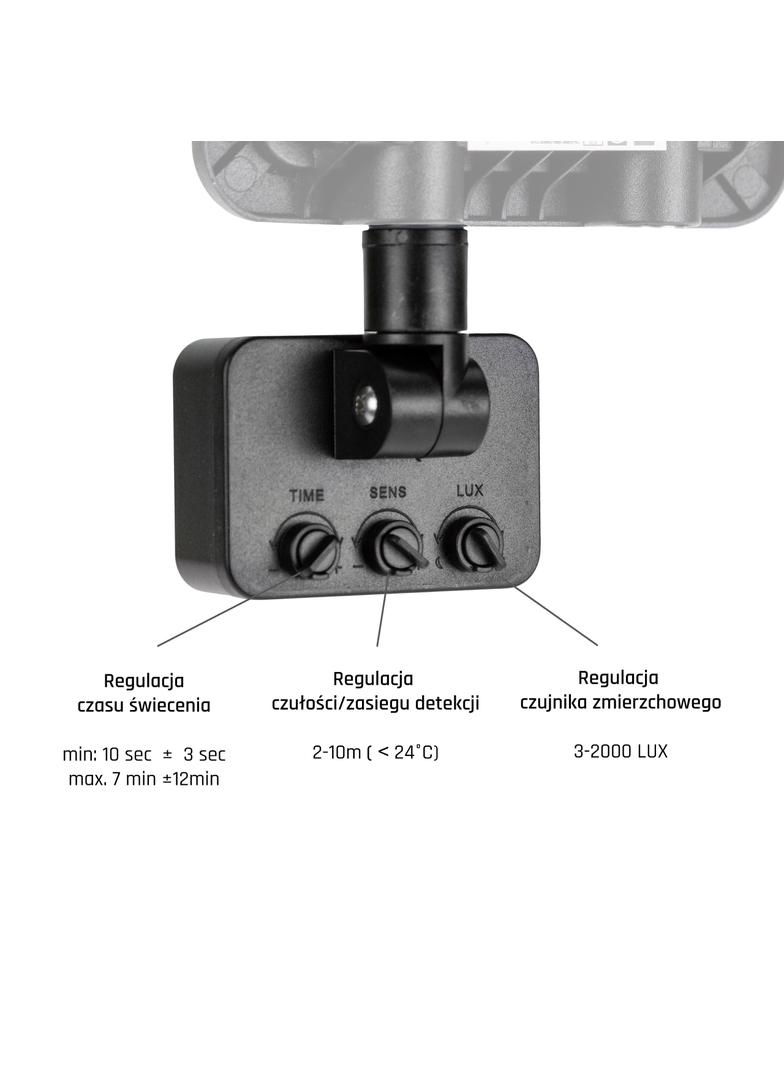 NOCTIS LUX 2 SMD 230V 10W IP44 CW black with sensor