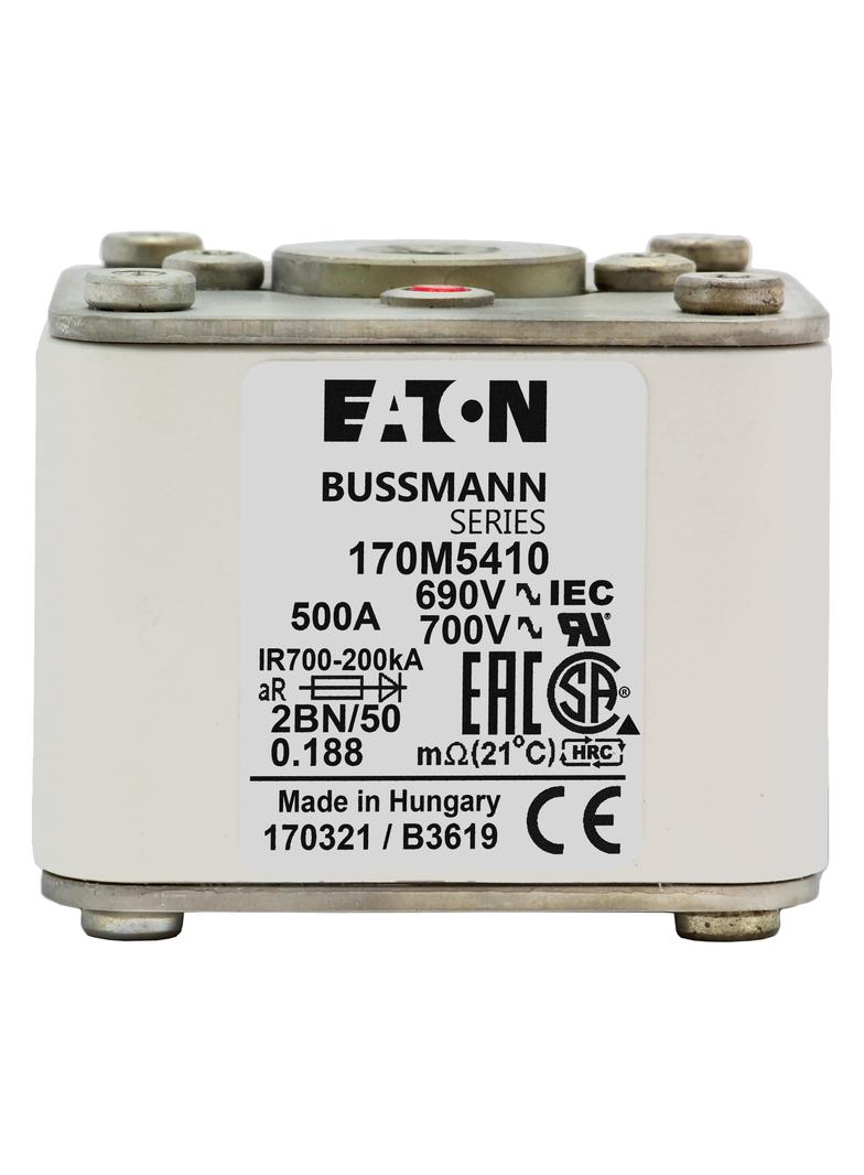 FUSE 500A 690V 2BN/50 AR UC Wkładka szybka 500A AC 690V rozmiar 2 61x77x51 mm aR IEC UL w 170M5410 E